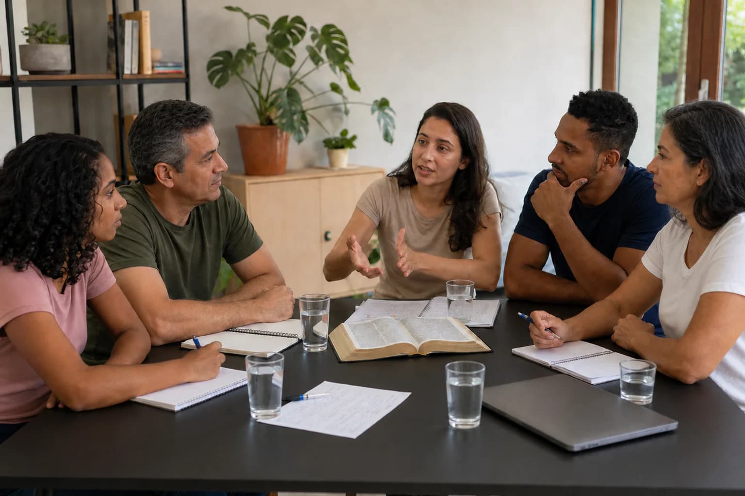 Grupo reunido para conversar e estudar a Bíblia